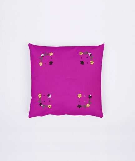 Single Piece Hand Embroidered Purple Cushion Cover