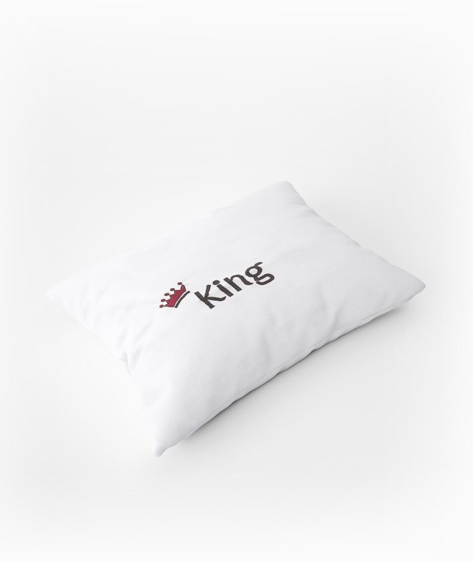 2 Piece Hand Machine Embroidered White Pillow Cover Set
