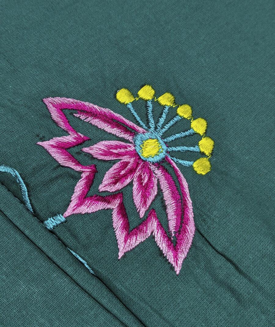 Premium Floral Embroidered Bedsheet Set - Floral - Image 2