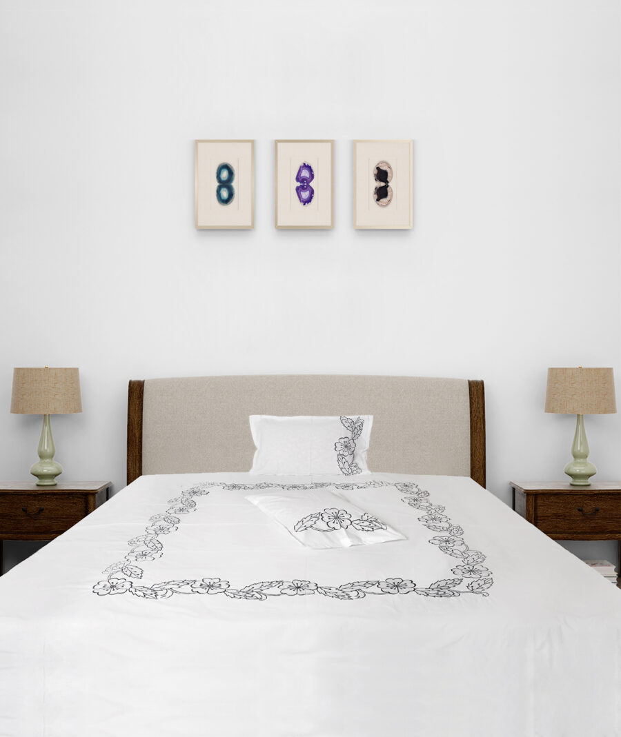 Premium Floral Embroidered Bedsheet Set – Timeless Elegance