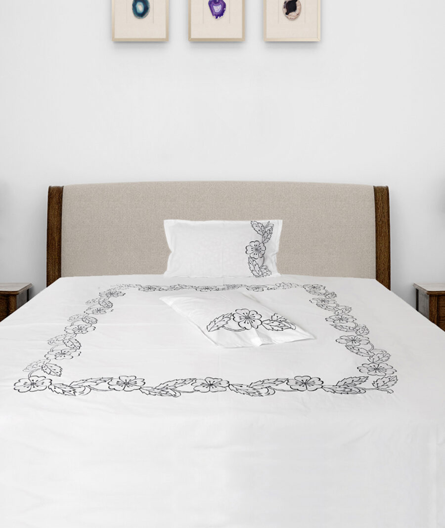 Premium Floral Embroidered Bedsheet Set – Timeless Elegance - Image 2