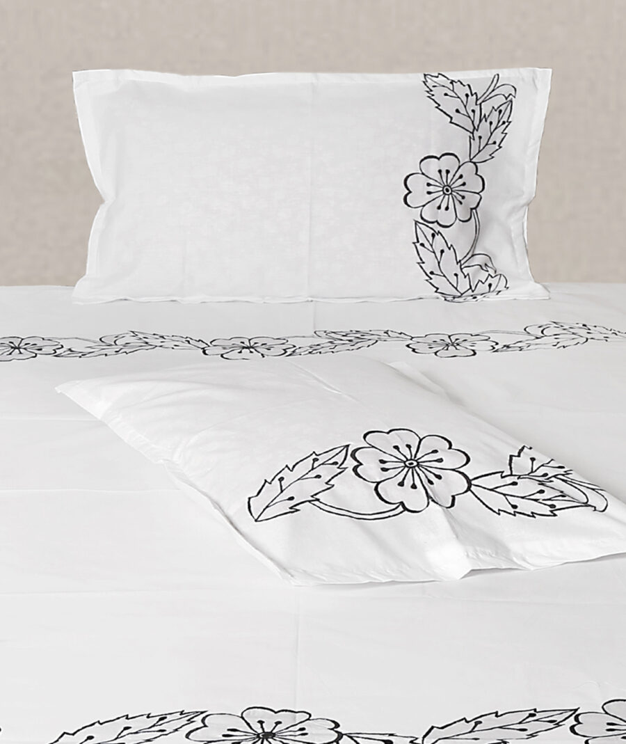Premium Floral Embroidered Bedsheet Set – Timeless Elegance - Image 3