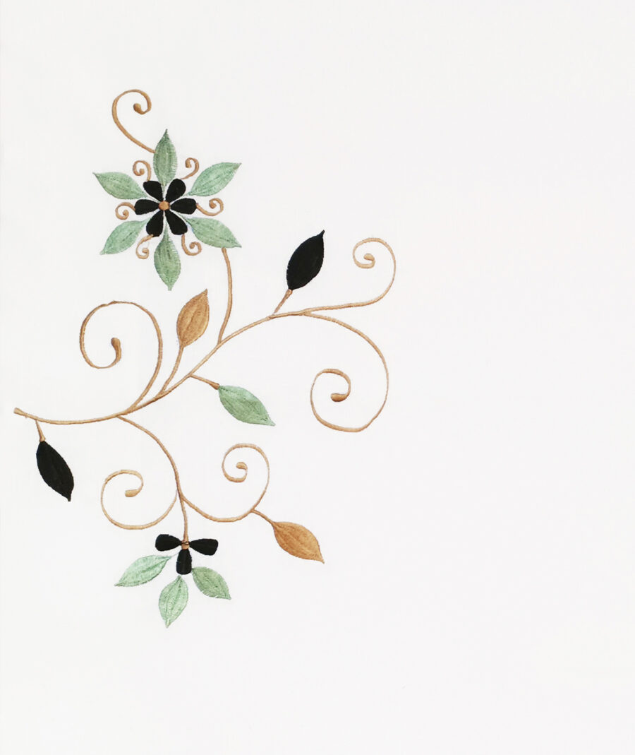 Premium Floral Embroidered Bedsheet Set – Classic White - Image 3