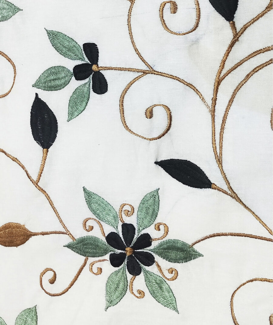 Premium Floral Embroidered Bedsheet Set – Classic White - Image 4