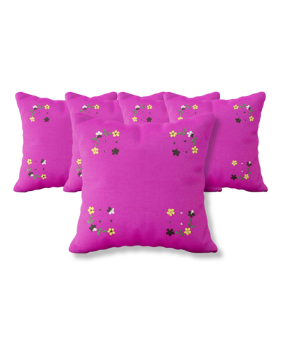5-Piece Handcrafted Luxurious Purple Cushion Cover Set