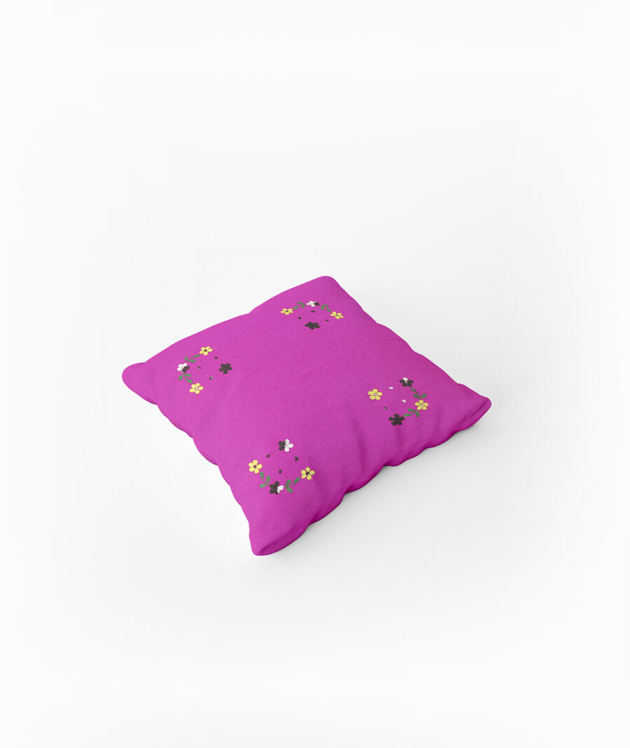 Single Piece Handcrafted Luxurious Purple Cushion Cover - Image 2