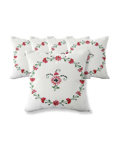 5-Piece Handcrafted Luxurious White Cushion Cover Set