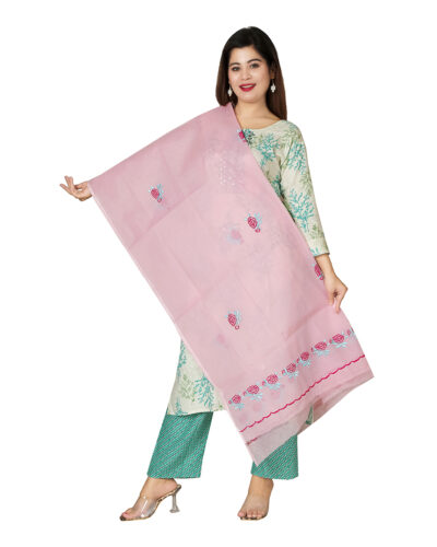 Kota Cotton Embroidered Luxurious Dupatta – Elegant & Timeless Ethnic Accessory