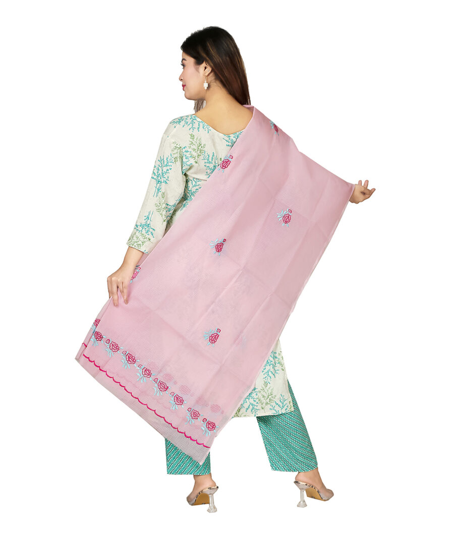 Kota Cotton Embroidered Luxurious Dupatta – Elegant & Timeless Ethnic Accessory - Image 3