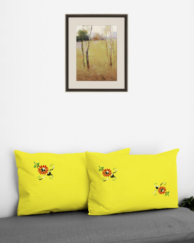 Tutli Putli 2-Piece Handcrafted Luxurious Yellow Pillow Shams