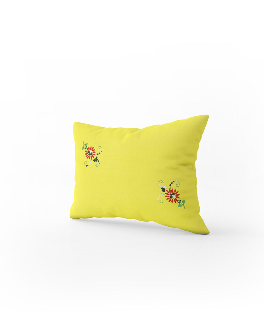 Tutli Putli 2-Piece Handcrafted Luxurious Yellow Pillow Shams - Image 3