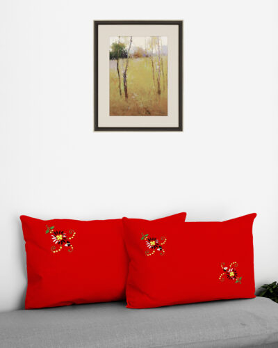 Tutli Putli 2-Piece Handcrafted Luxurious Red Pillow Shams